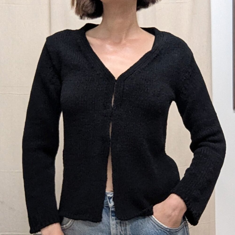 Massimo Dutti Knit Cardigan with Hook Fastenings